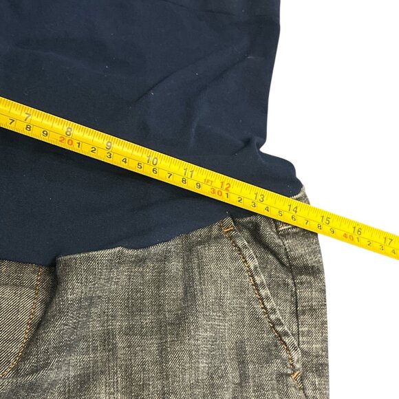 AMERICAN STAR Long Maternity Shorts Size Medium Stretchy Greyish Blue Denim - Picture 5 of 7